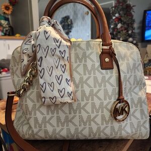 Michael Kors Cream and Tan Women's Bag